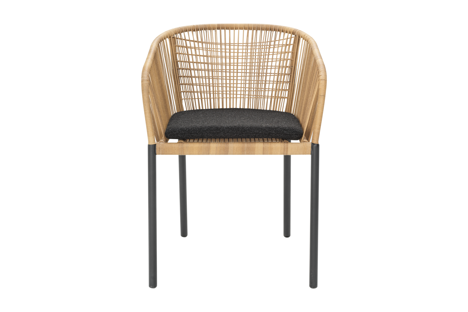Delta armchair Anthracite/natural rattan - 2