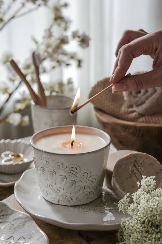 Happiness scented candle Fresh linen