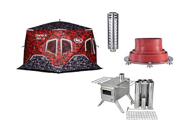 Paket Isfisketält iFISH Glamp X 365-6 + Kamin