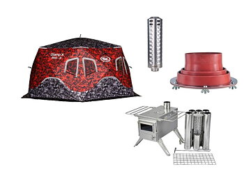 Paket Isfisketält iFISH Glamp X 365-8 + Kamin
