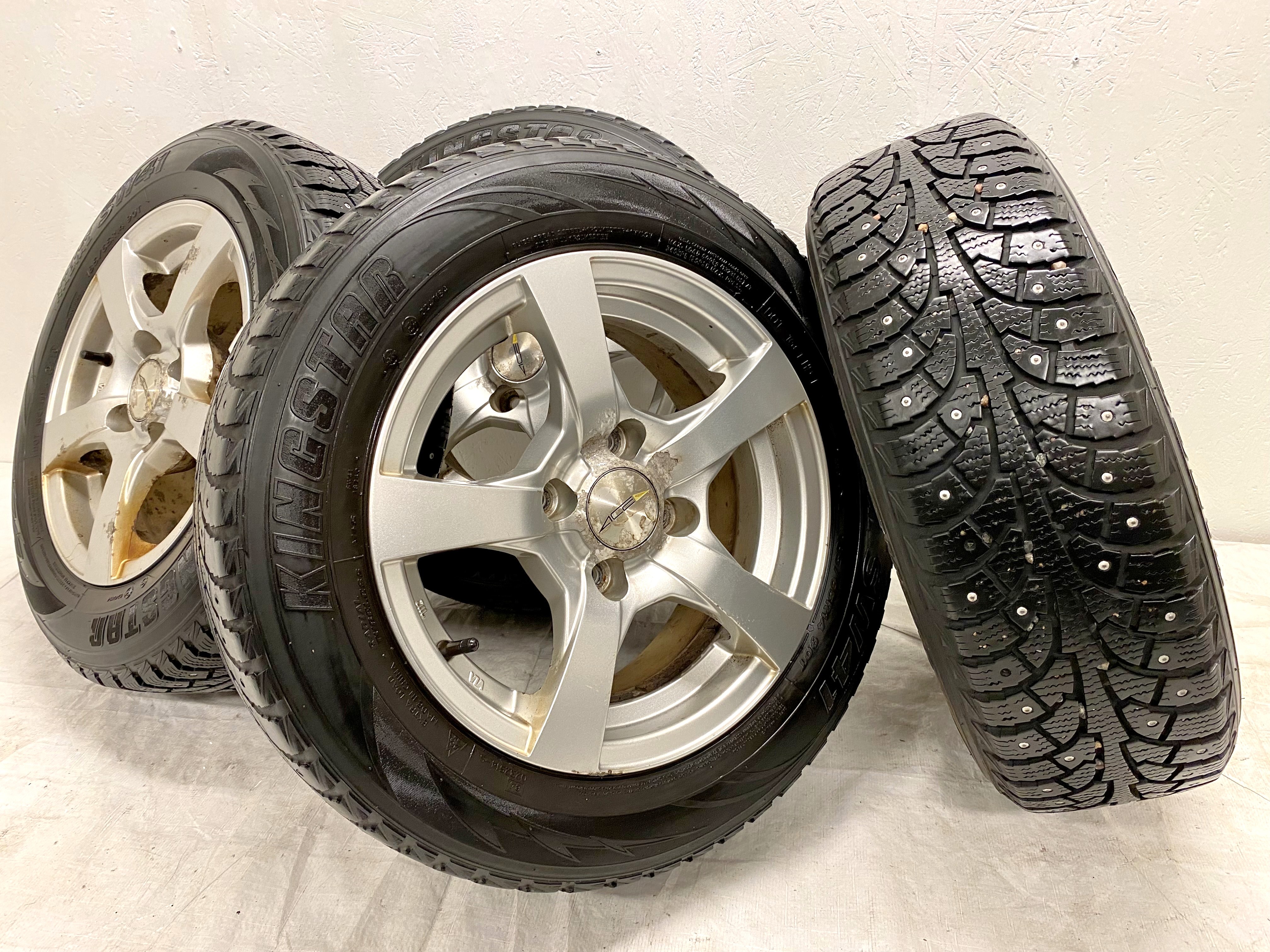 Kompletta Vinterhjul DUBB | 14" ACE 4x108 6x14 ET25 65.1 + 185/65 R14 90T Kingstar SW41 Winter | V21-2010 | 6.5|6.5|1|1 mm - 2