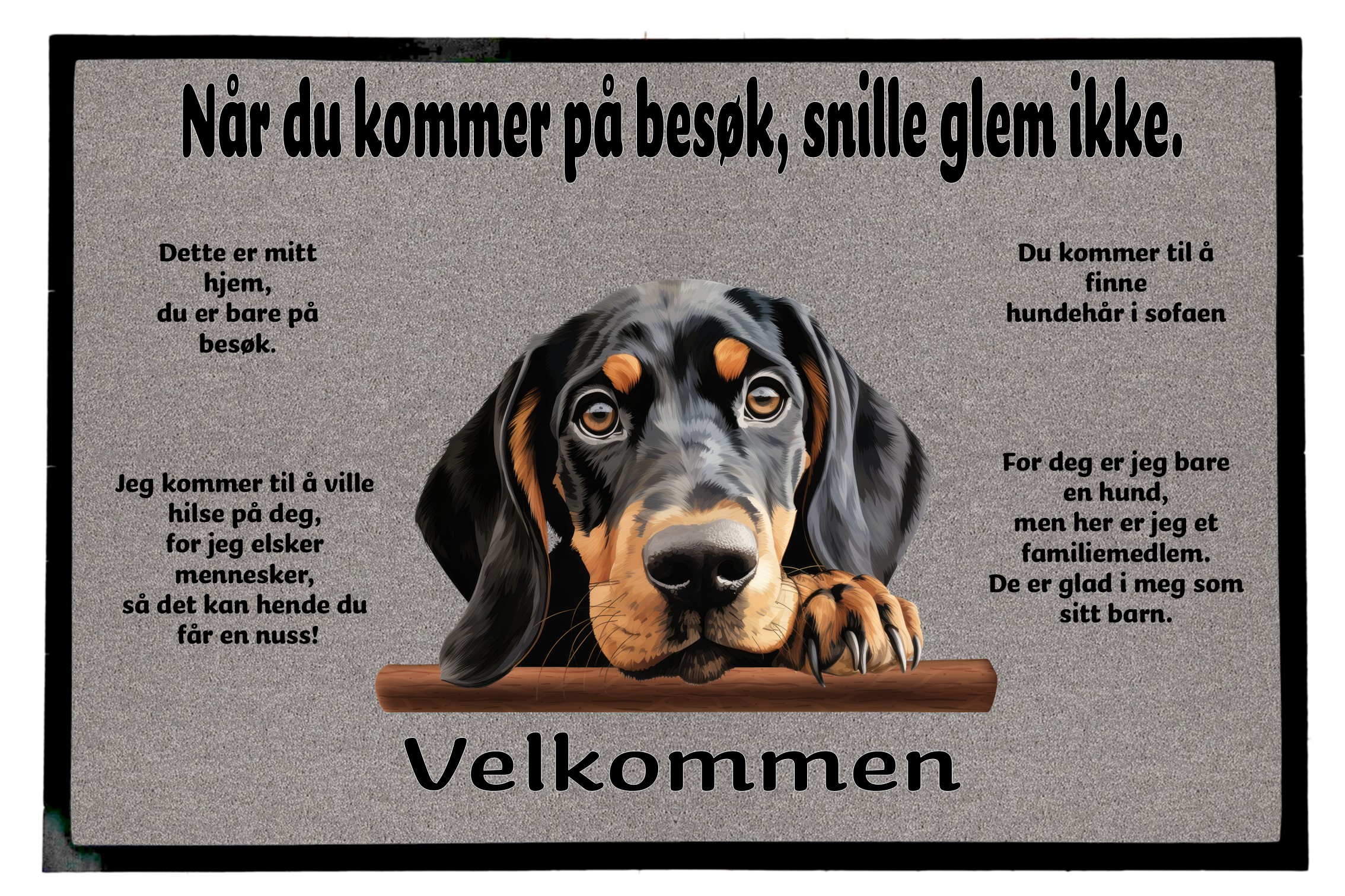 Dørmatte Black and Tan Coonhound 1