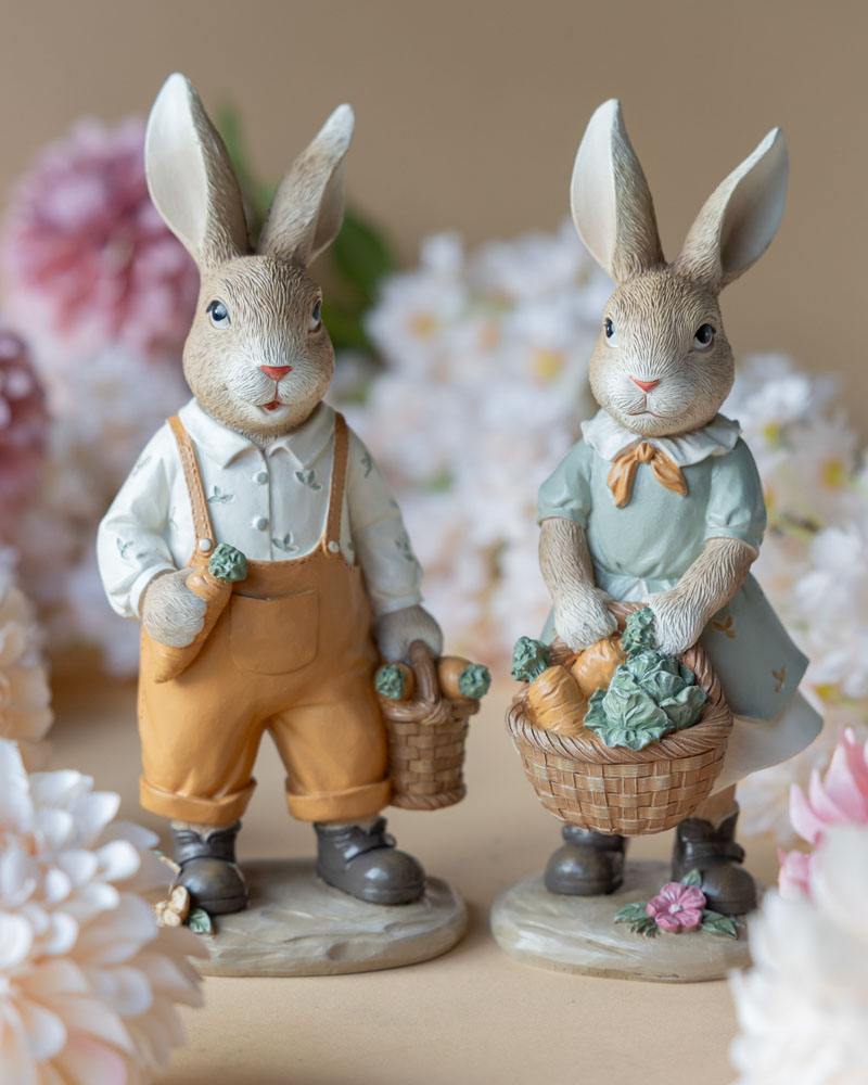Decoration Rabbit Couple Carrot Basket 2-pack - 2