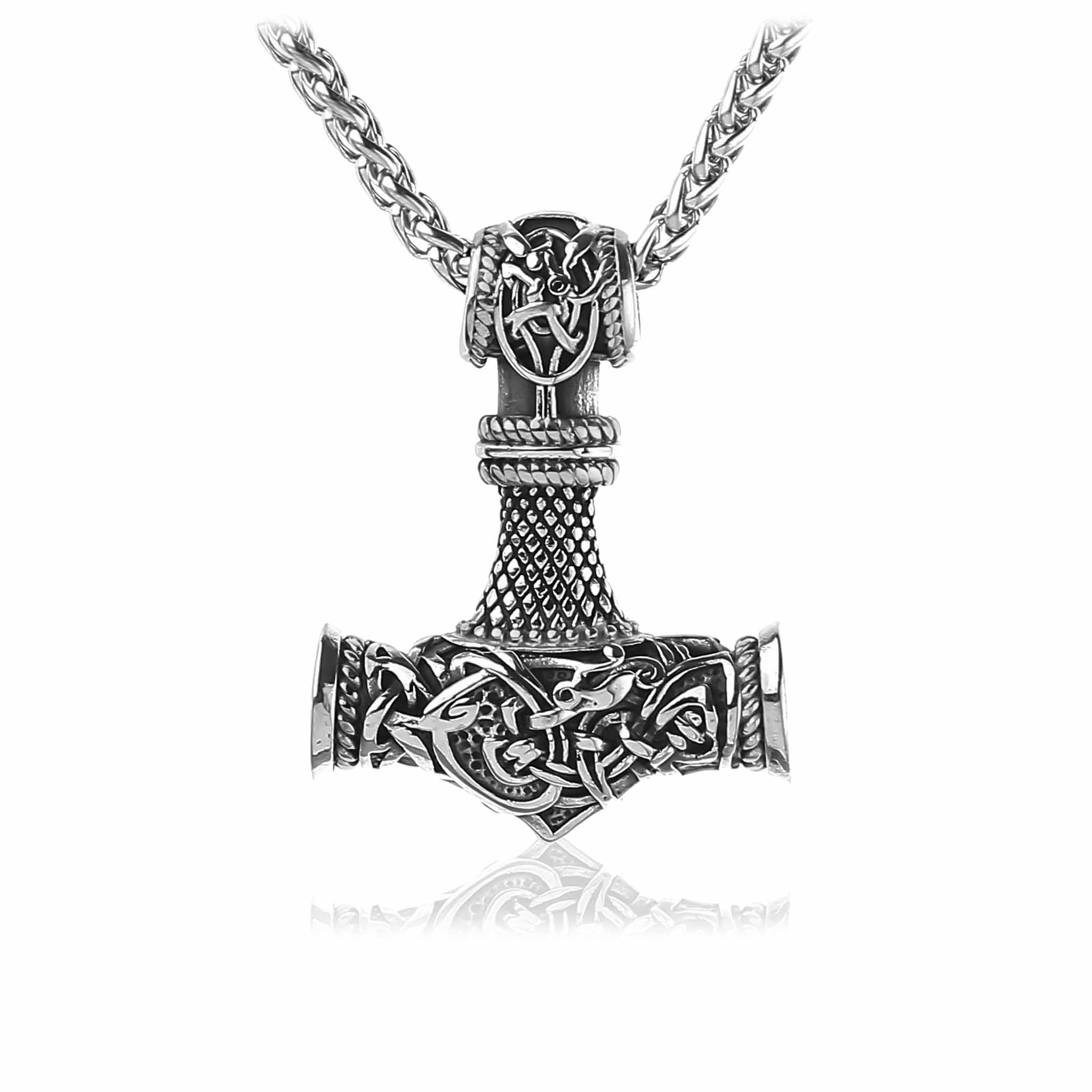 Thunar Viking necklace with Thor’s Hammer silver