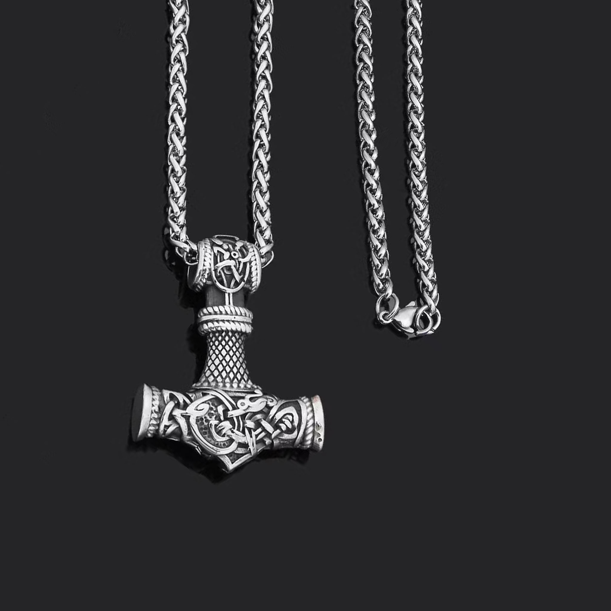 Thunar – Viking Necklace Thor’s Hammer with Wheat Chain (Multiple choices) - 6