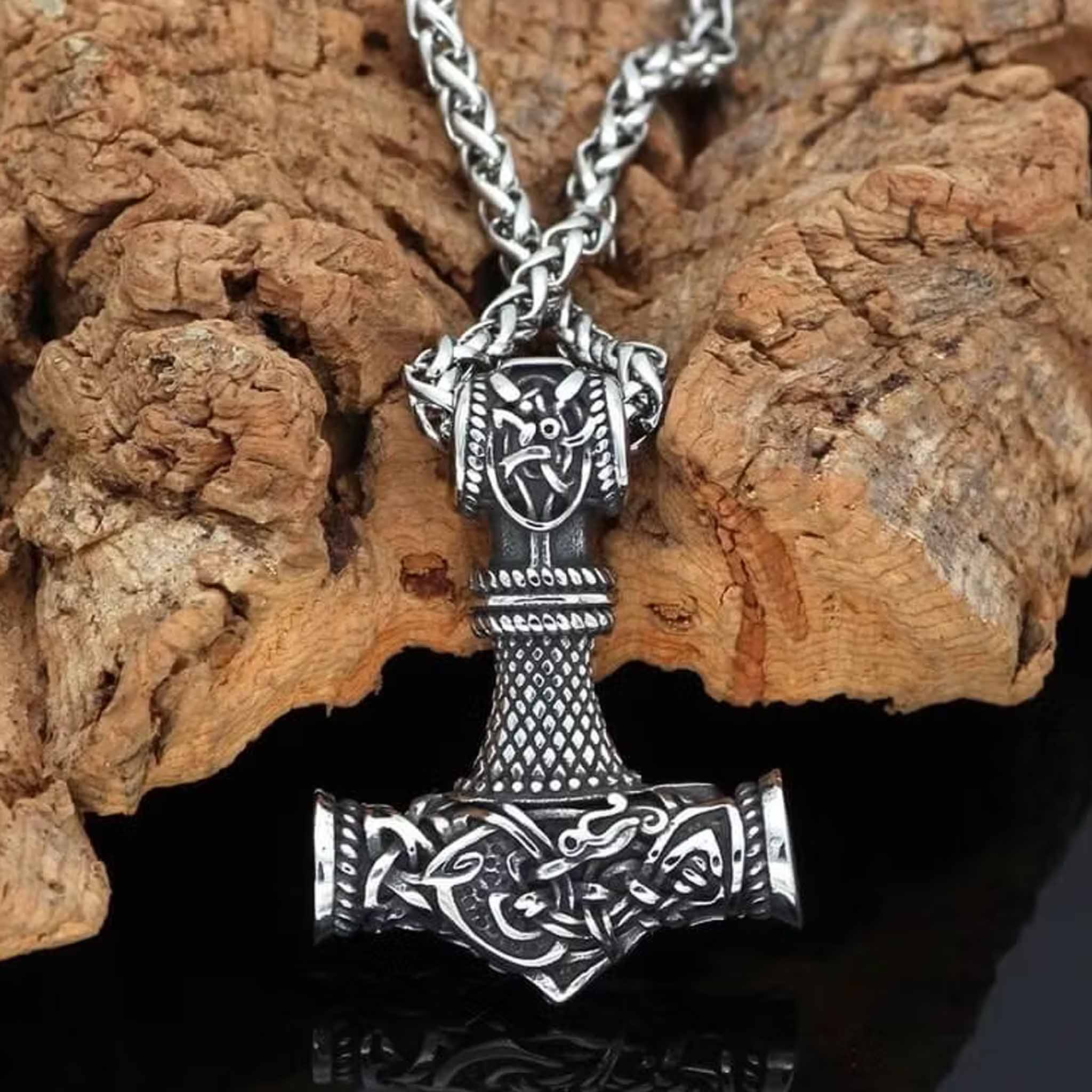 Thunar – Viking Necklace Thor’s Hammer with Wheat Chain (Multiple choices) - 5