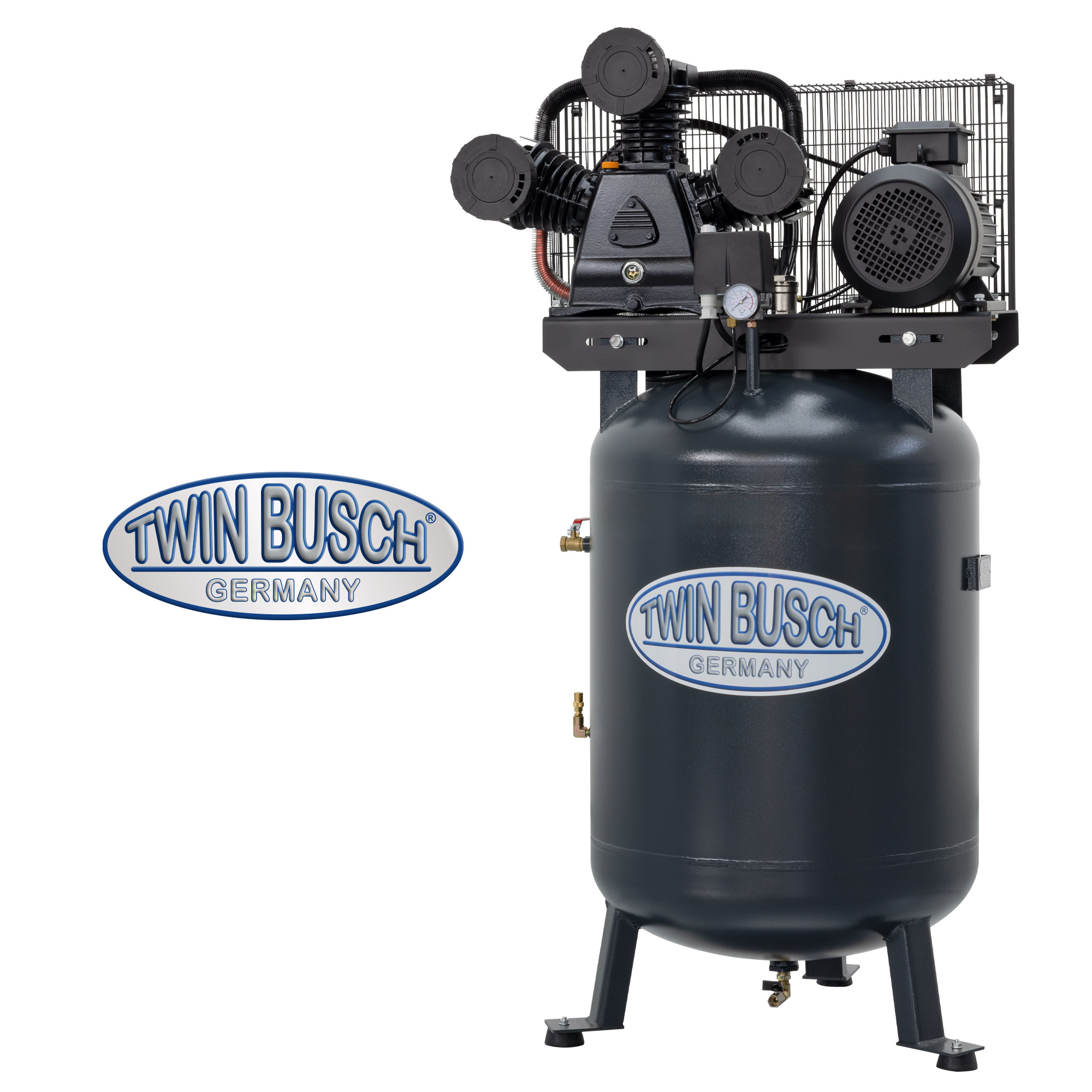 Kompressor 250 L stående 3 cyl