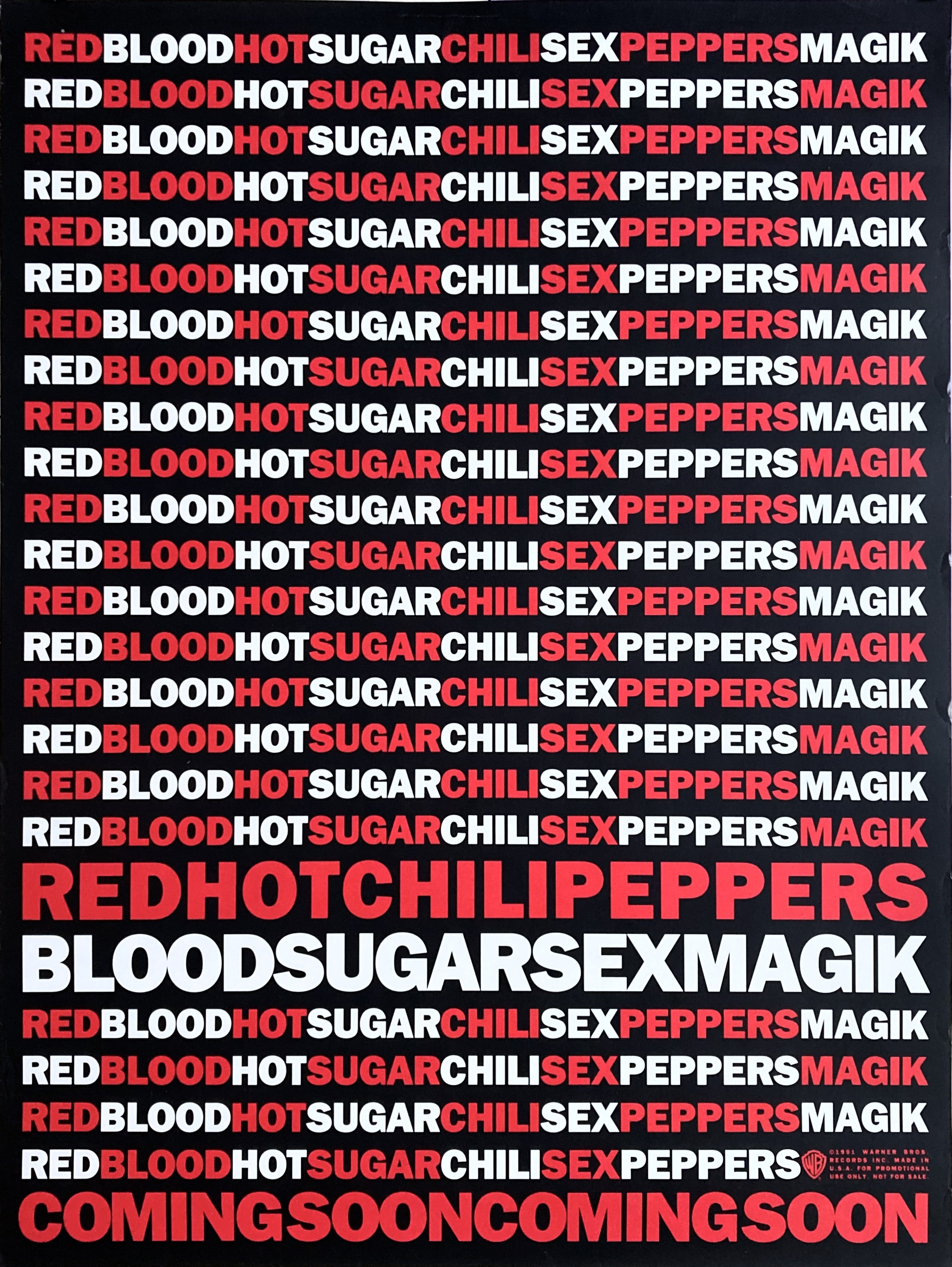 RED HOT CHILI PEPPERS - Blood Sugar Sex Magik (1991) LP Promo poster - 2