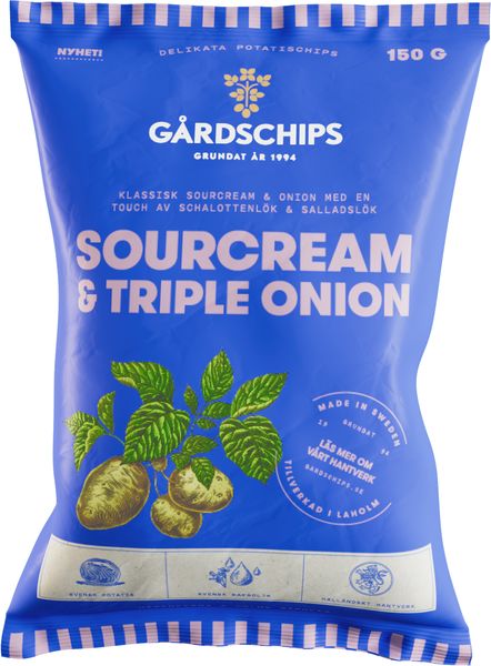 Gårdschips  Triple onion 150g 10st