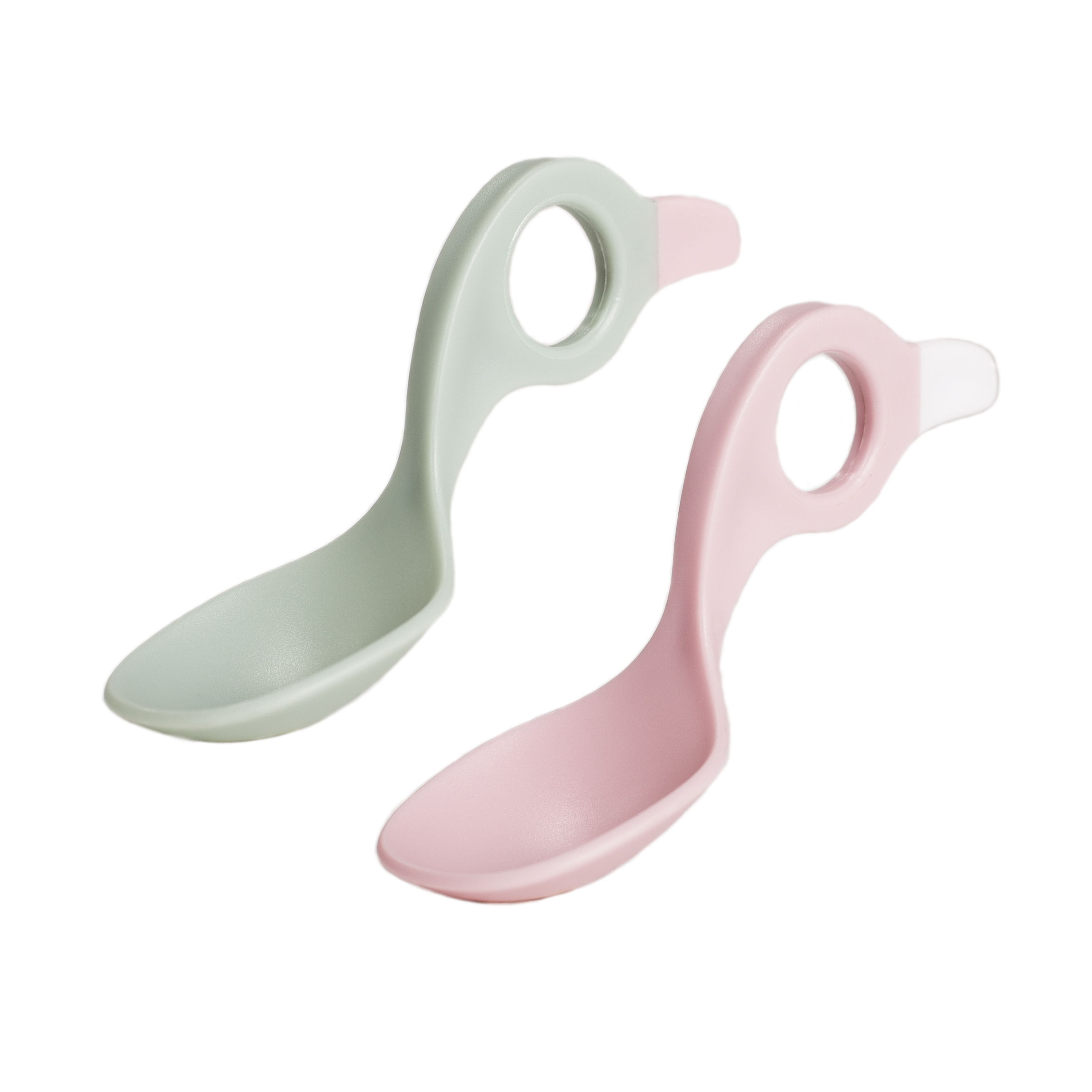 I Can Spoon, 2-pack olivgrön/prinsessrosa
