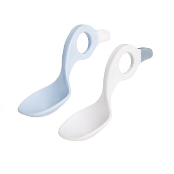 I Can Spoon, 2-pack, vit/ljusblå