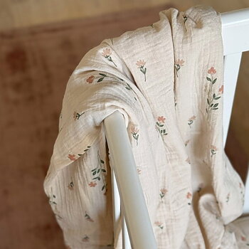BABYFILT - SAND/BEIGE M. BLOMMOR