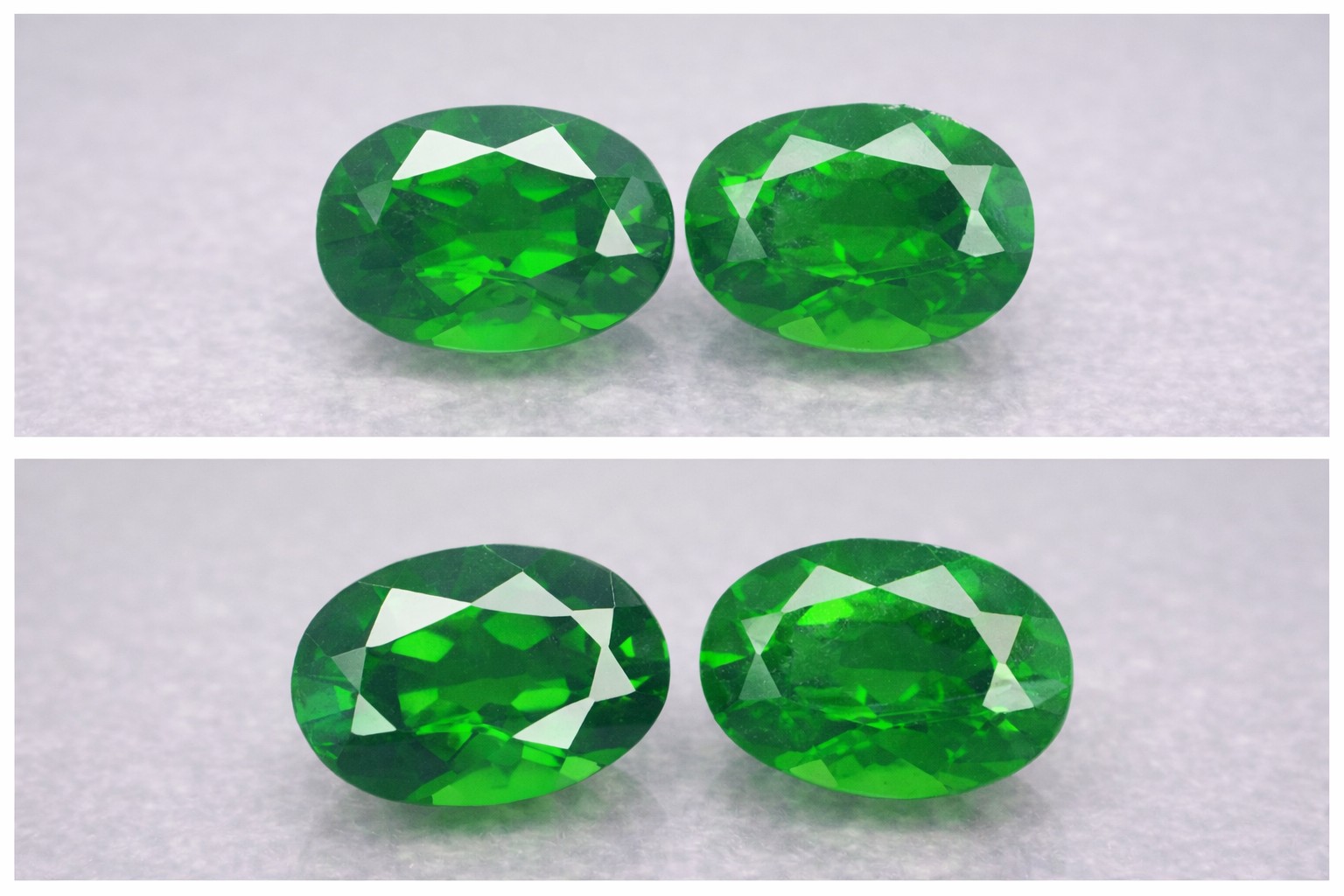 Gemas de diópsido cromado natural ovaladas de 7 x 5 mm a juego de 1,60 ct