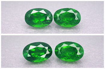 1.60 ct matchande 7x5 mm ovala naturliga krom diopsid ädelstenar