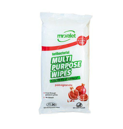 MR VALET Multipurpose Wipes – Plastfria Rengöringsdukar (30 st)