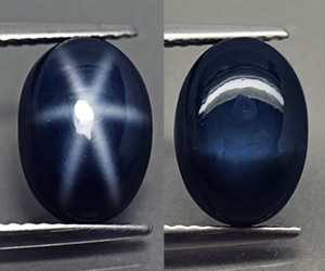 Impresionante zafiro estrella azul natural de forma ovalada de 5,47 ct - 4
