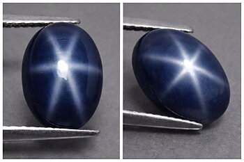 5.47 ct stor lyxig oval äkta naturlig blå stjärn safir