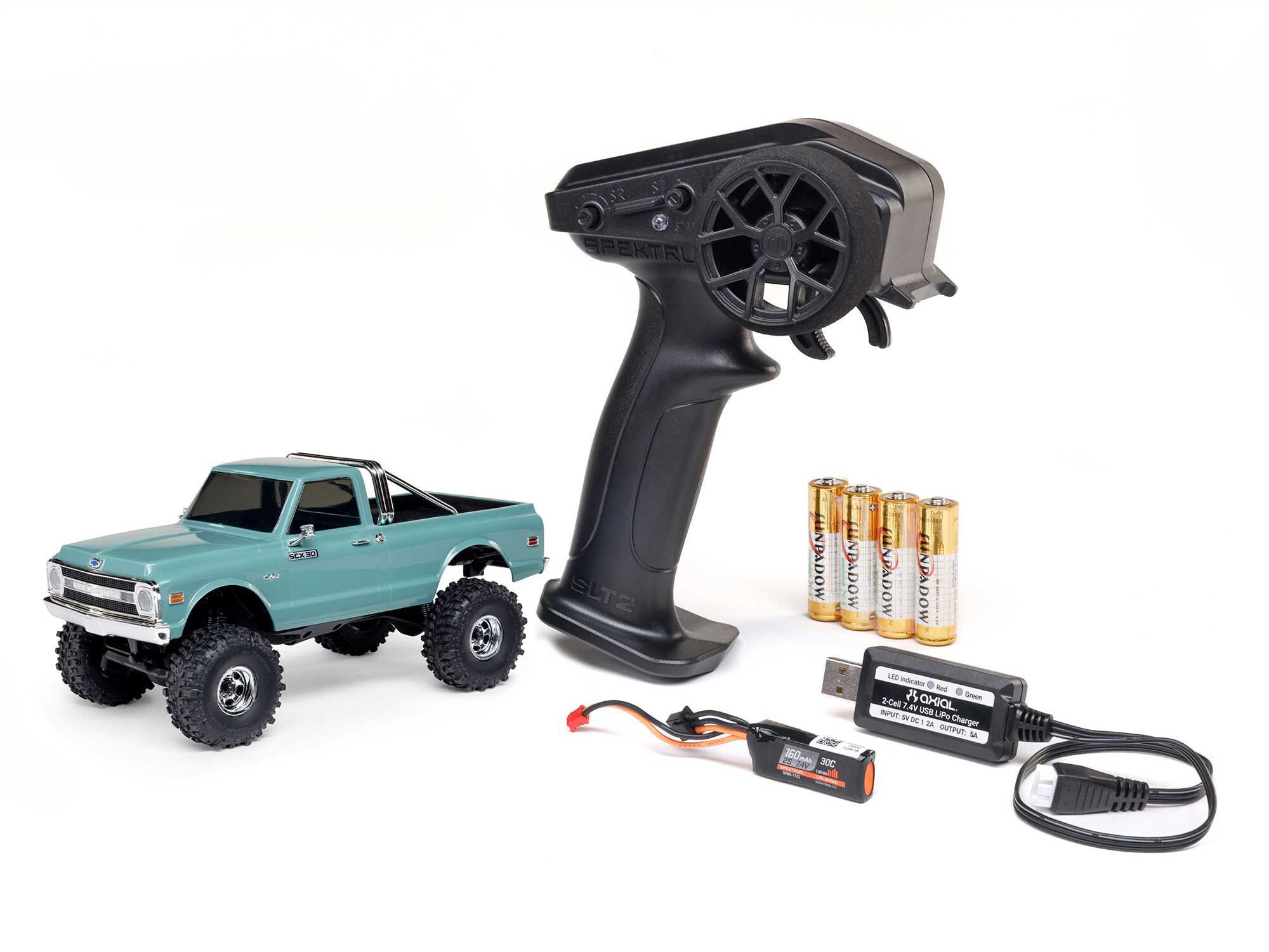 Axial 1/30 SCX30 Chevrolet K10 4X4 RTR Brushed Rock Crawler (Battery & Charger Included), Green - 7