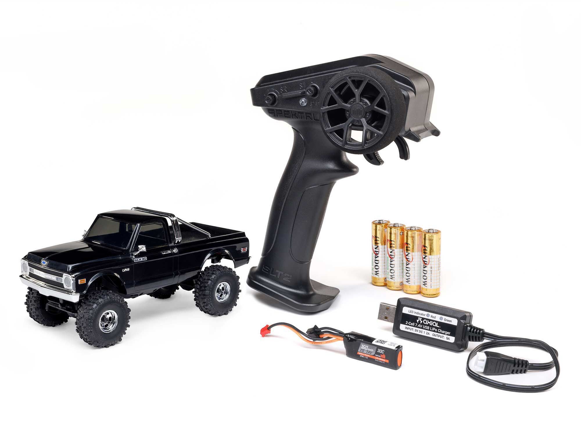 Axial 1/30 SCX30 Chevrolet K10 4X4 RTR Brushed Rock Crawler (Battery & Charger Included), Black - 7
