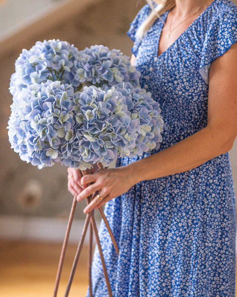 Artificial Hydrangea Blue - 84 cm