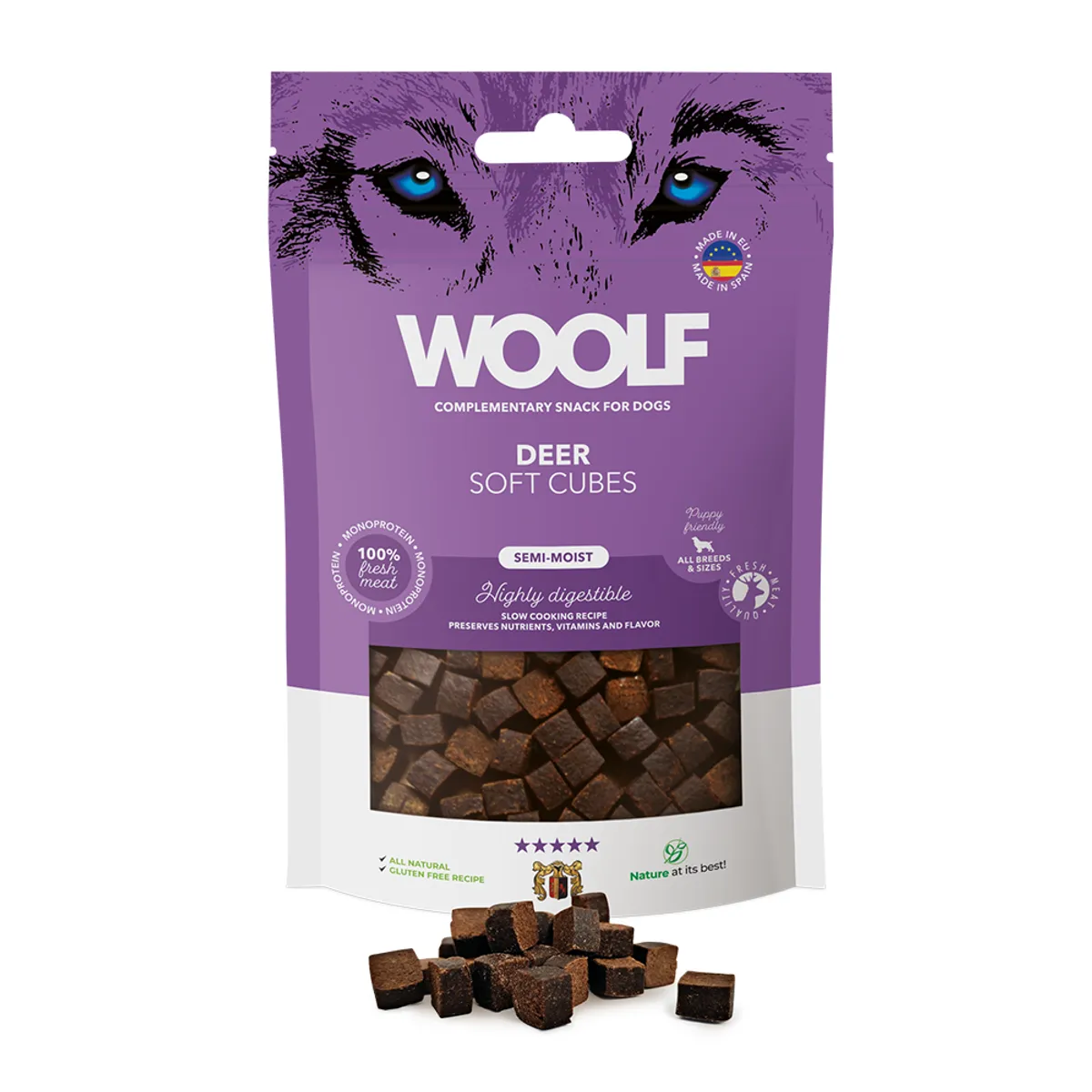 Woolf Soft Cubes Deer 100g