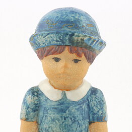 Lisa Larson (Sculptures 1977) Sitting Girl with Blue Dress 18 cm (2)