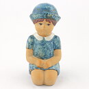 Lisa Larson (Sculptures 1977) Sitting Girl with Blue Dress 18 cm (2)