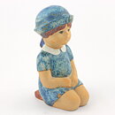Lisa Larson (Sculptures 1977) Sitting Girl with Blue Dress 18 cm (2)