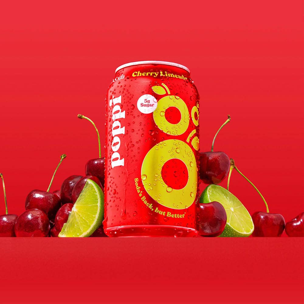 Poppi Cherry Limeade Prebiotic Soda 355ml - 2