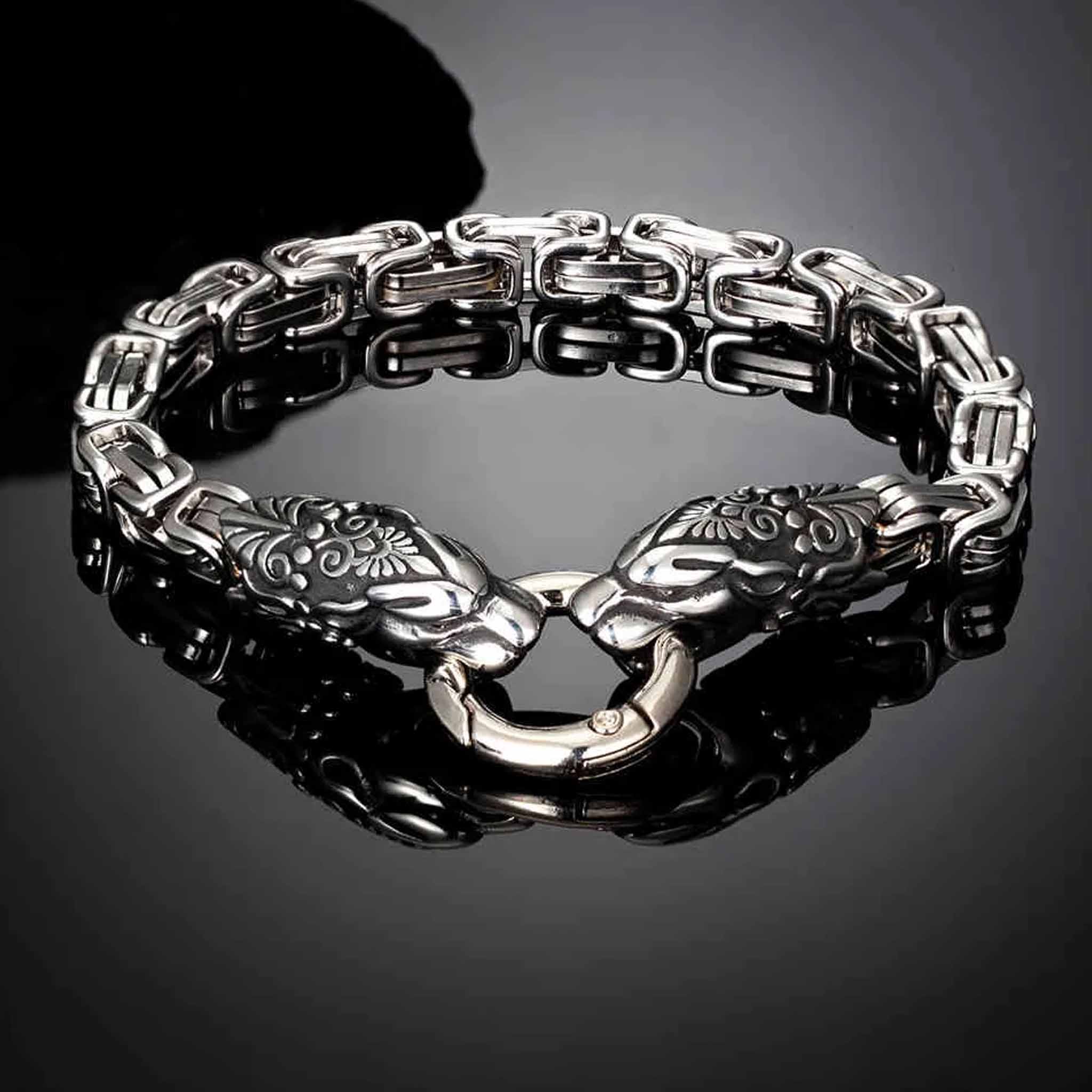 Norse Viking bracelet Jormungandr silver