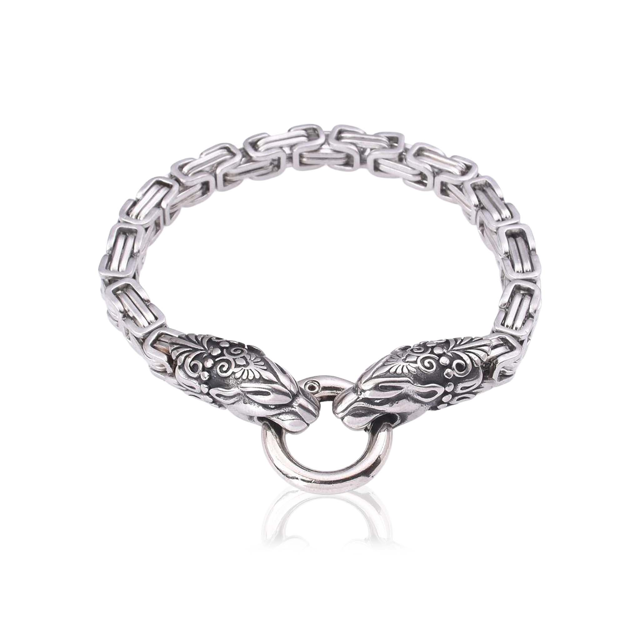 Heavy King´s chain Viking bracelet silver