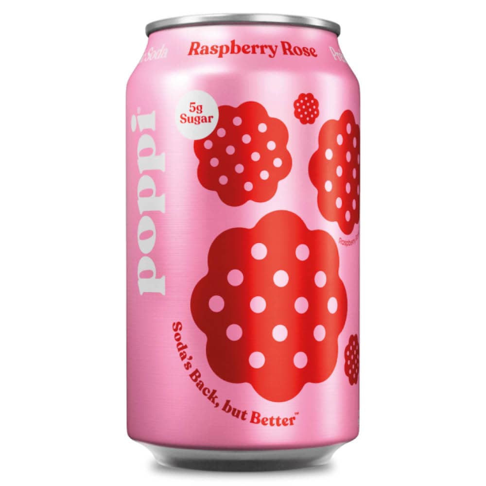 Poppi Raspberry Rose Prebiotic Soda 355ml