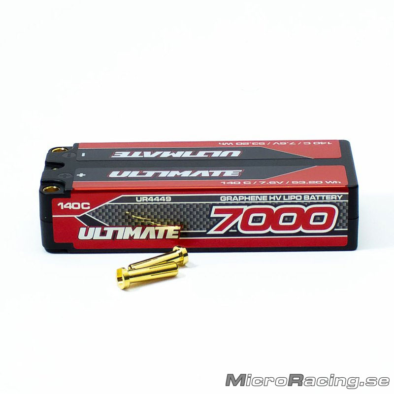 ULTIMATE  - Batteri LiPo, Graphene HV, Mid-Shorty ,2S 140C, 7.6V/7000mAh - 3