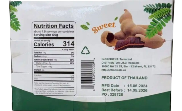 Söt tamarind i skal (torkad) 454g - 2