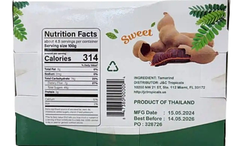 Söt tamarind i skal (torkad) 454g