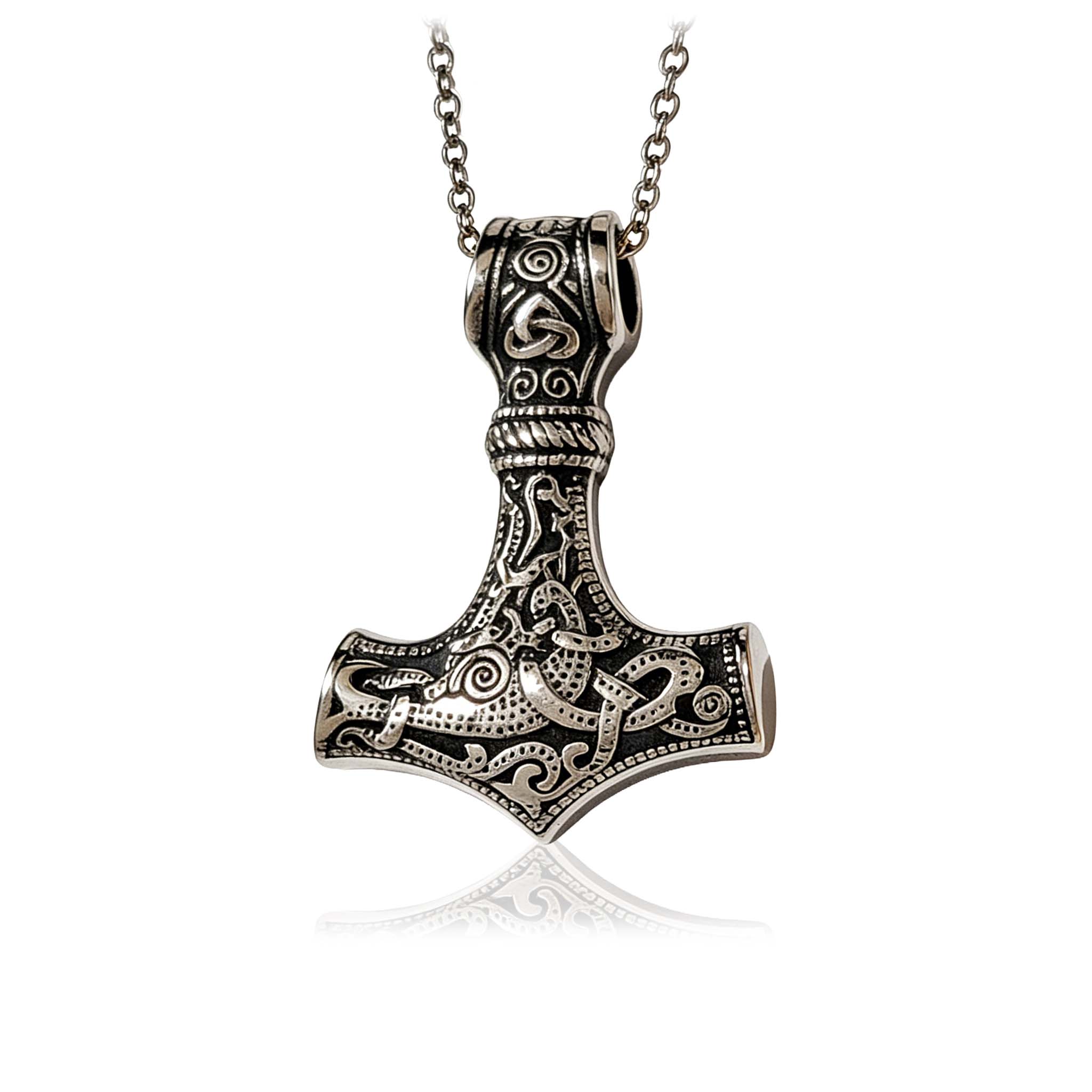 Tor Vikingehalskæde med Thors hammer og panserkæde