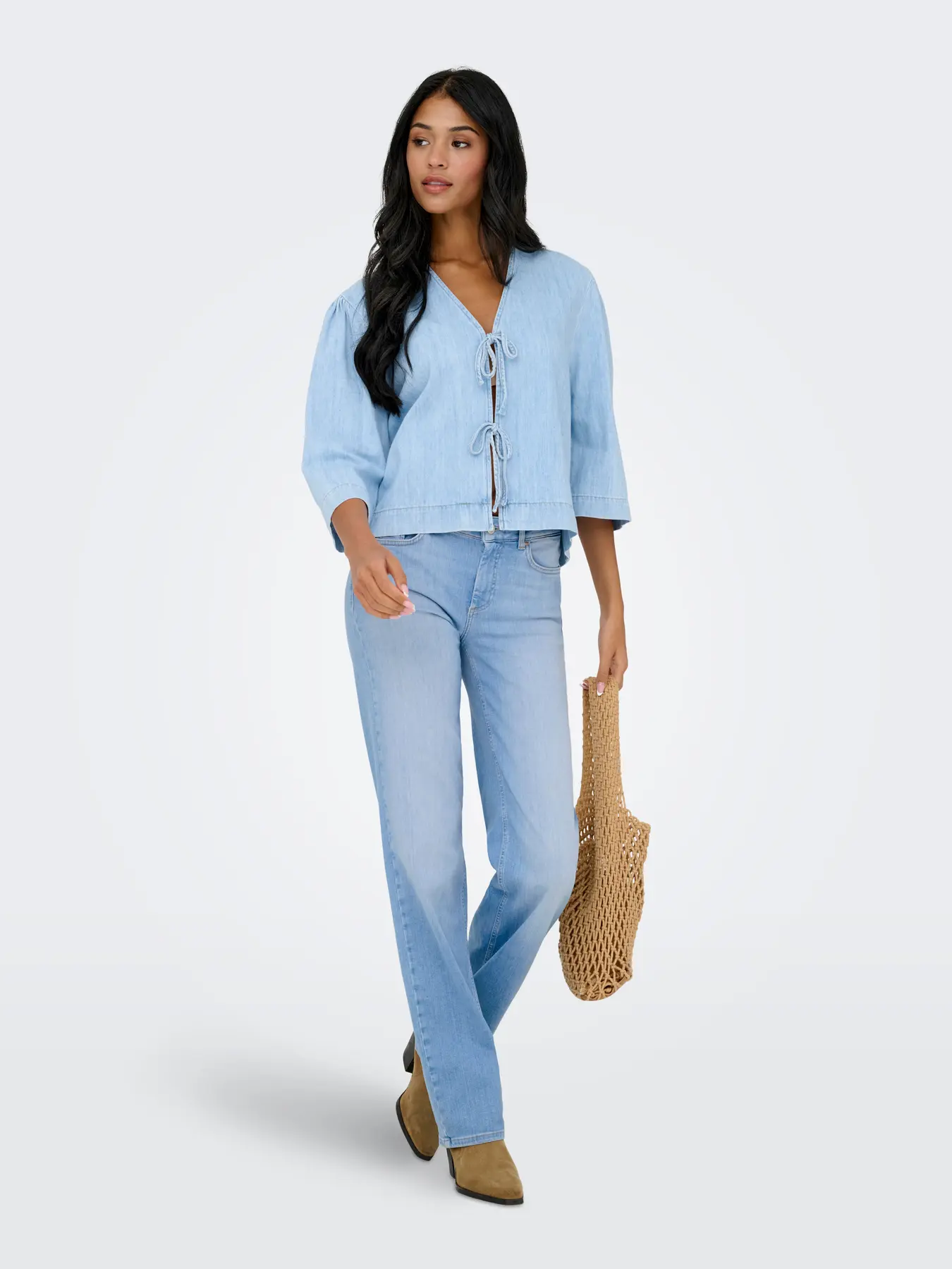 Only - Blush Raka Jeans Ljus Denim - 3