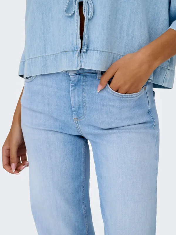 Only - Blush Raka Jeans Ljus Denim - 2