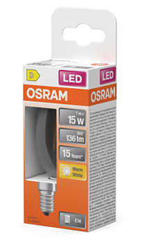 LED-lampa, kron, Led Star Classic B, E14 Klar 1W