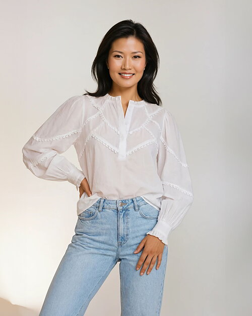 Blus Pascale mönstrad i offwhite