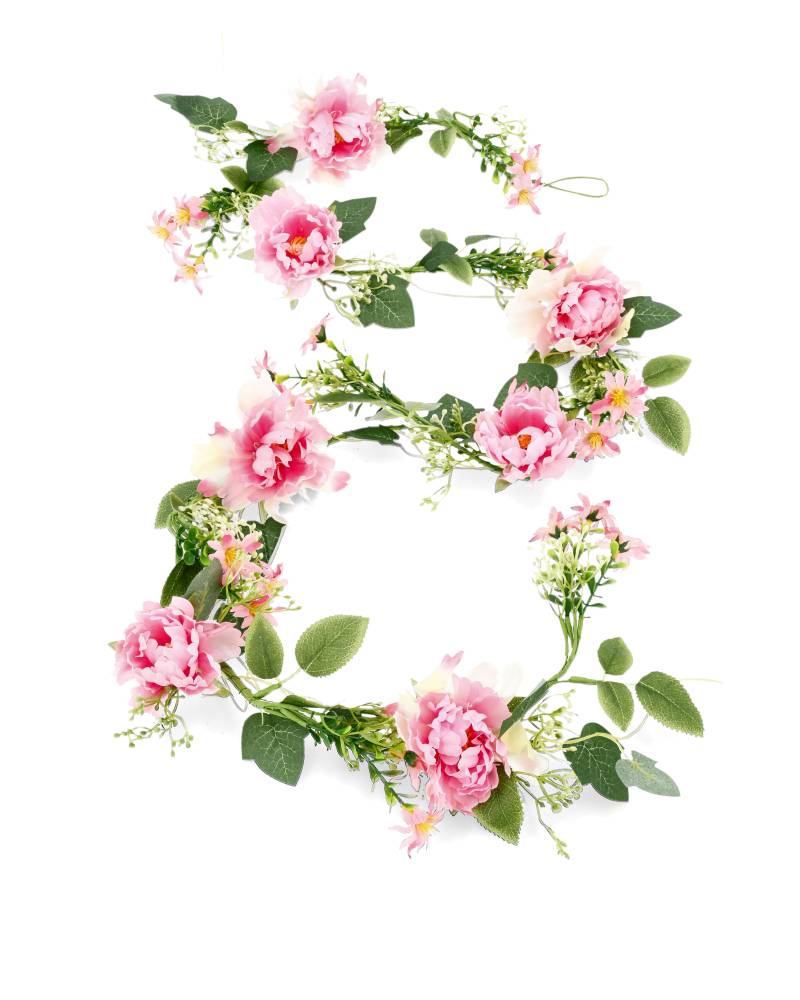 Artificial Plant Garland Flowers Pink - 150 cm - 3