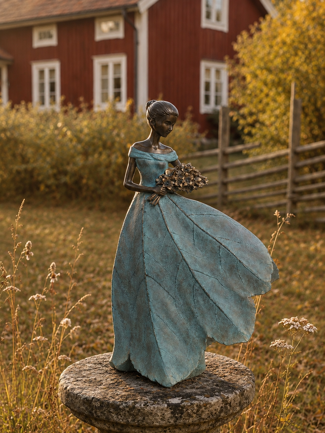 Trädgårdsdam med bukett - Flicka - Grön - 60 cm - 2