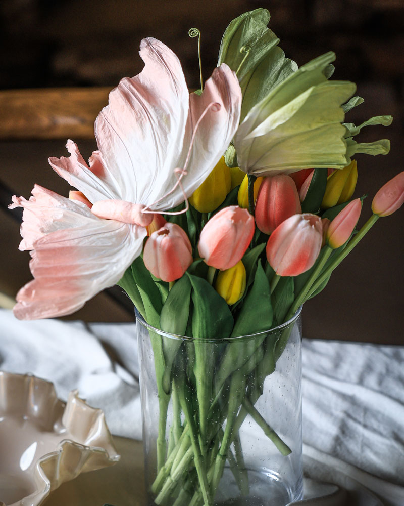 Artificial Tulip Bouquet Pink - 30 cm - 5