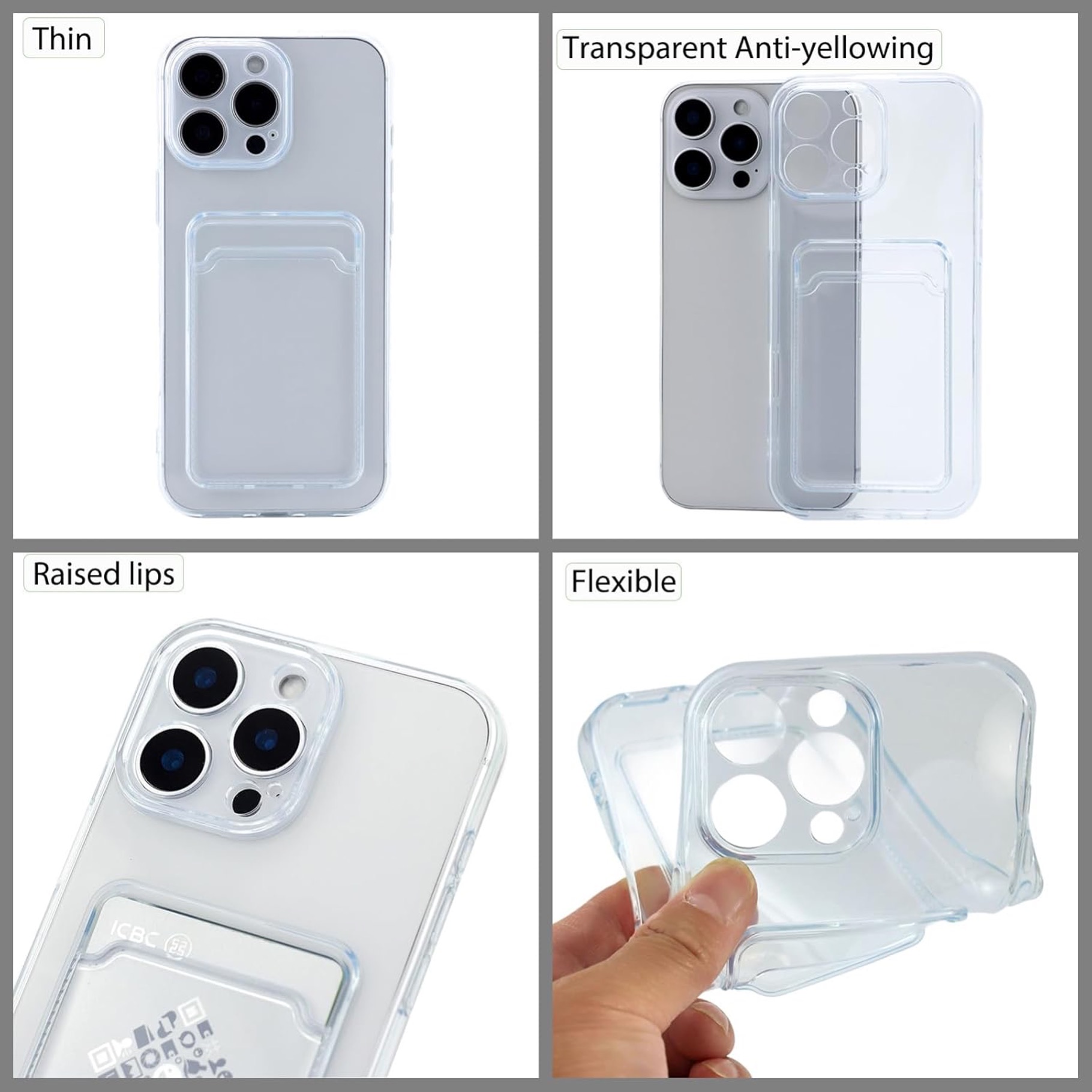 1SWEDEN skal för Iphone 16 Pro Max - korthållare slot TPU - 4