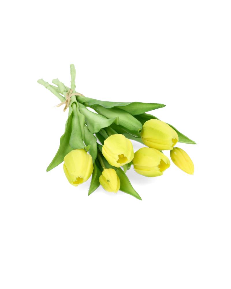 Artificial Tulip Bouquet Yellow - 30 cm - 3