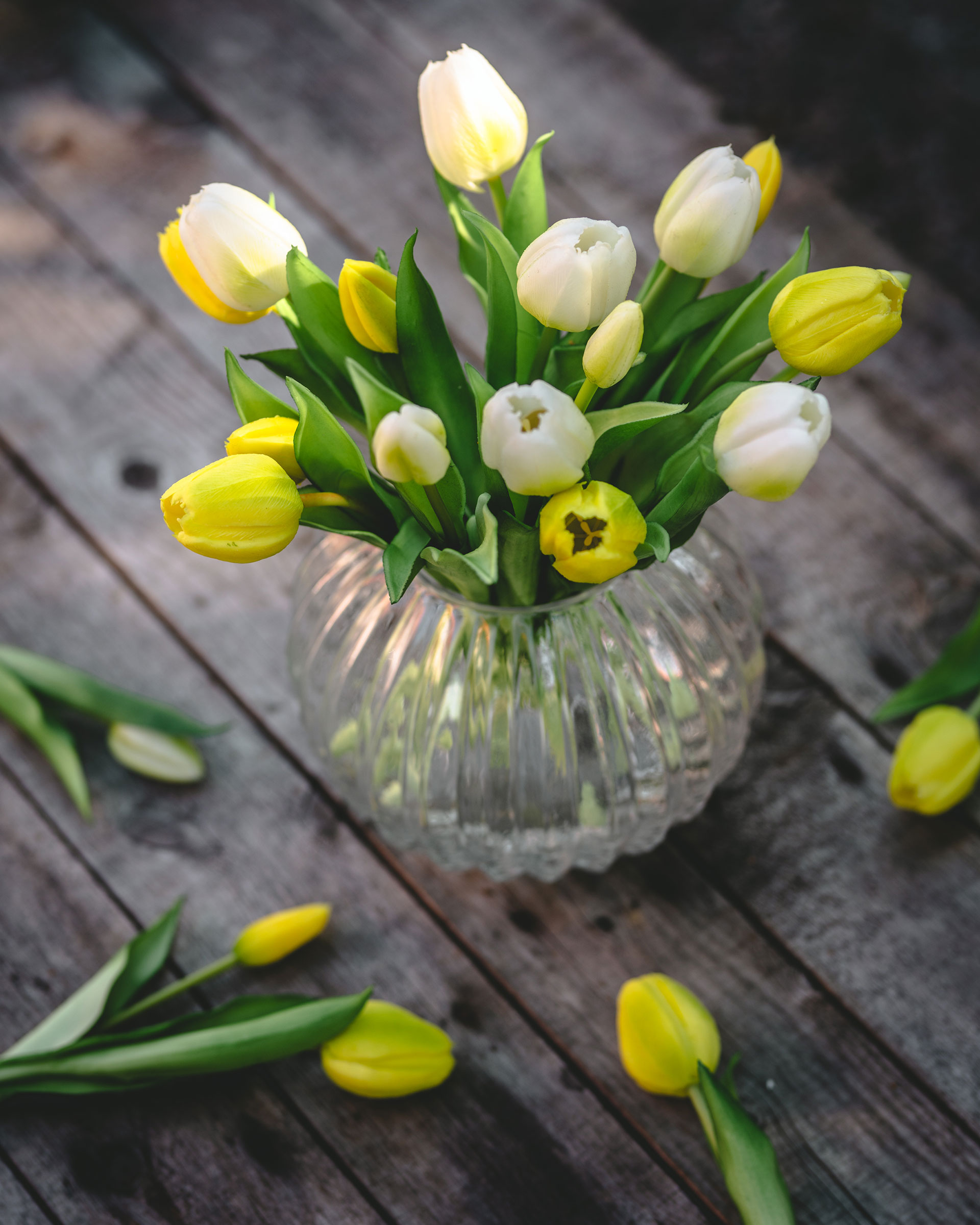 Artificial Tulip Bouquet Yellow - 30 cm