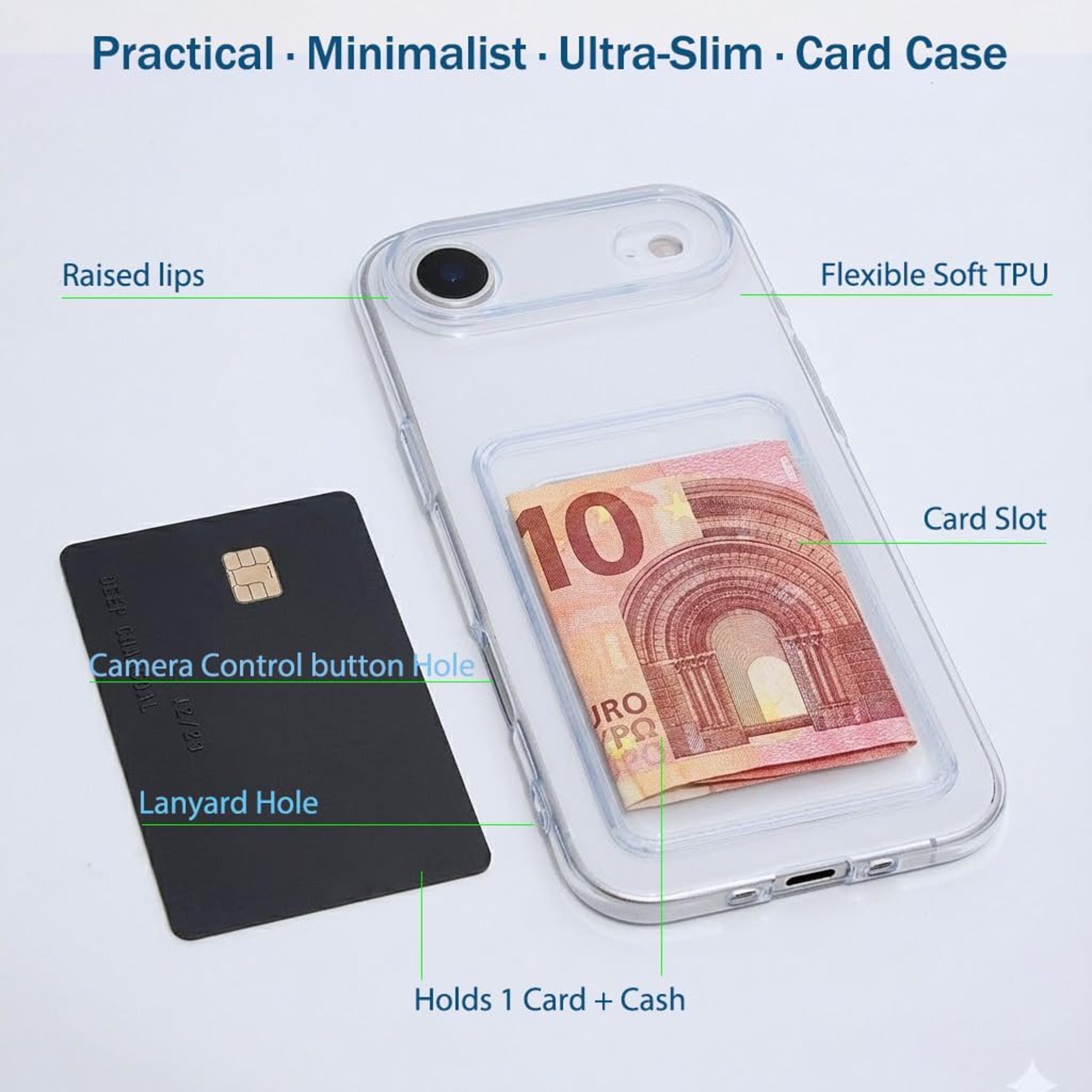 1SWEDEN skal för Iphone Air - mobilskal korthållare slot TPU - 4