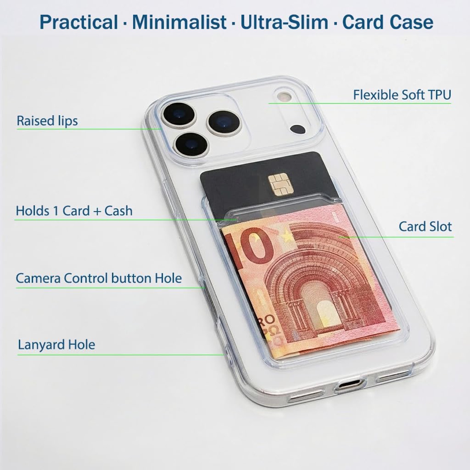 1SWEDEN skal för Iphone 17 Pro - mobilskal korthållare slot TPU - 3