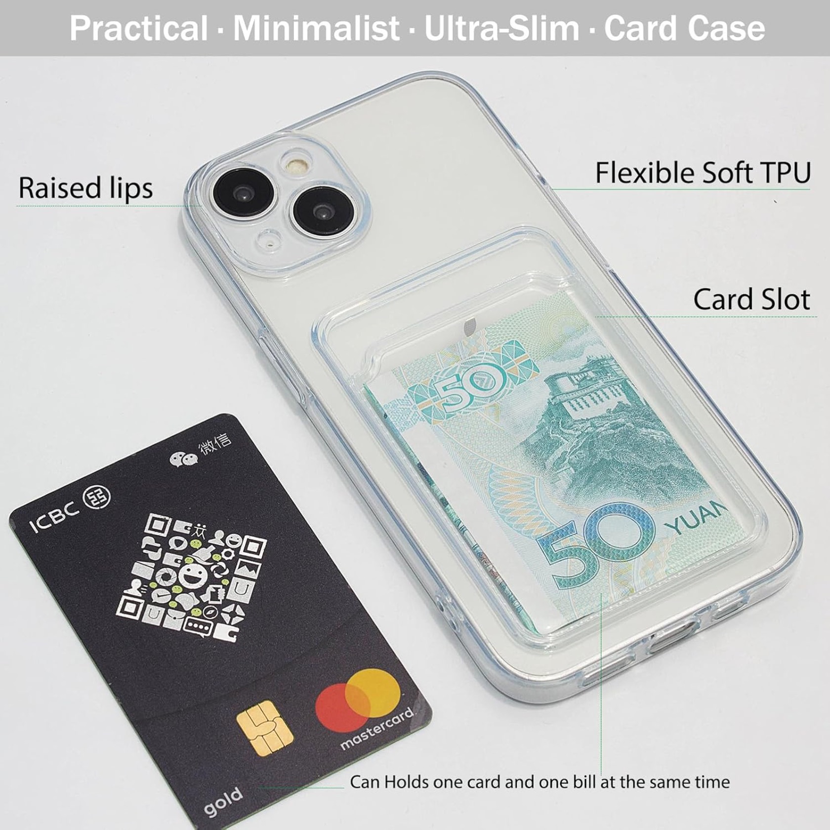 1SWEDEN skal för Iphone 13 mini - mobilskal korthållare slot TPU - 3