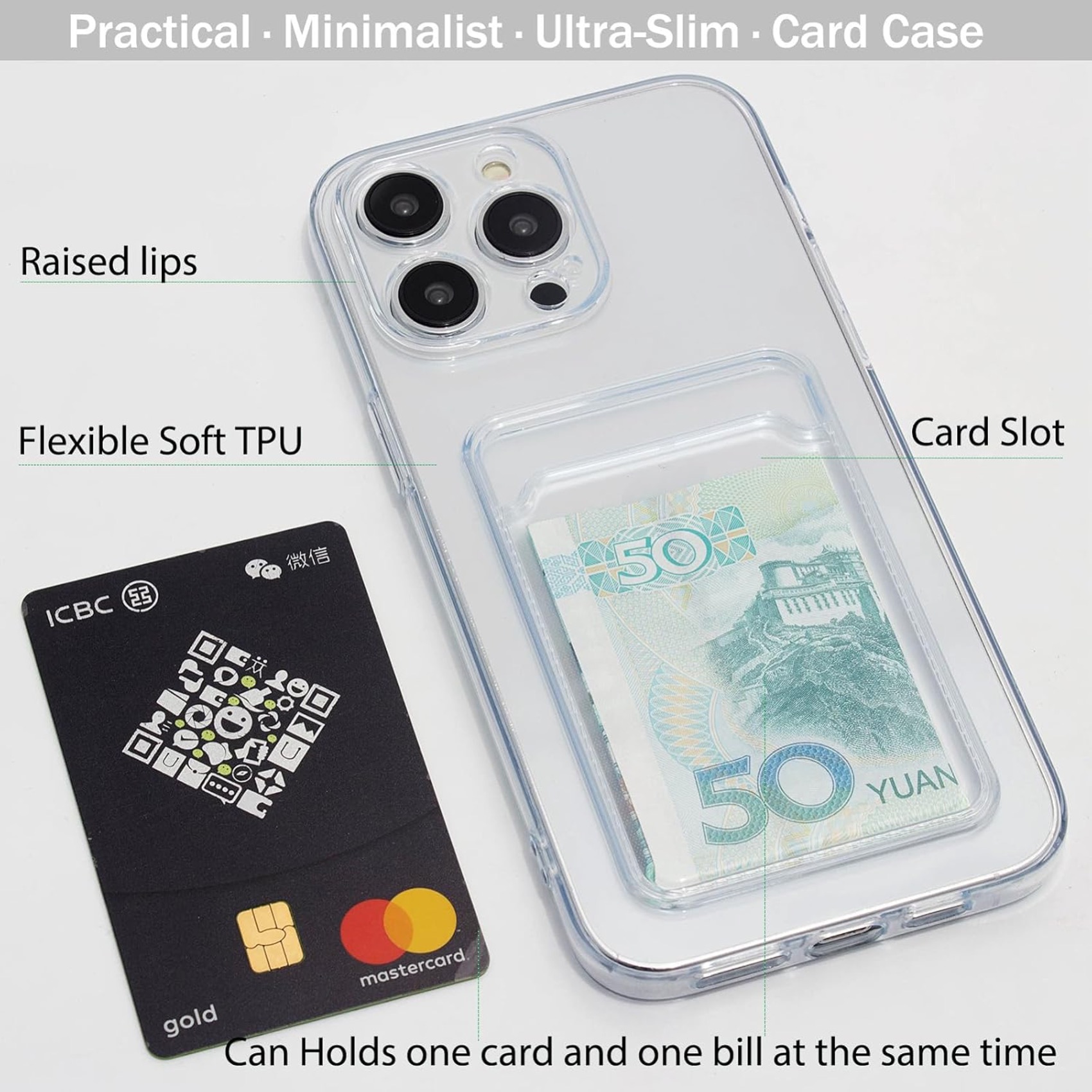 1SWEDEN skal för Iphone 13 Pro Max - korthållare slot TPU - 3